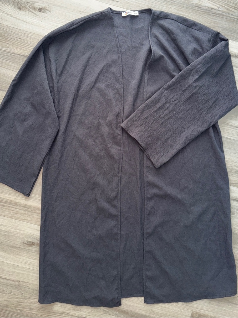 Open-Front Lightweight Coatigan in black
